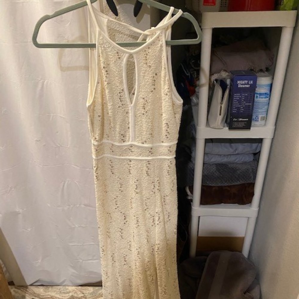 Cream Long Halter Dress